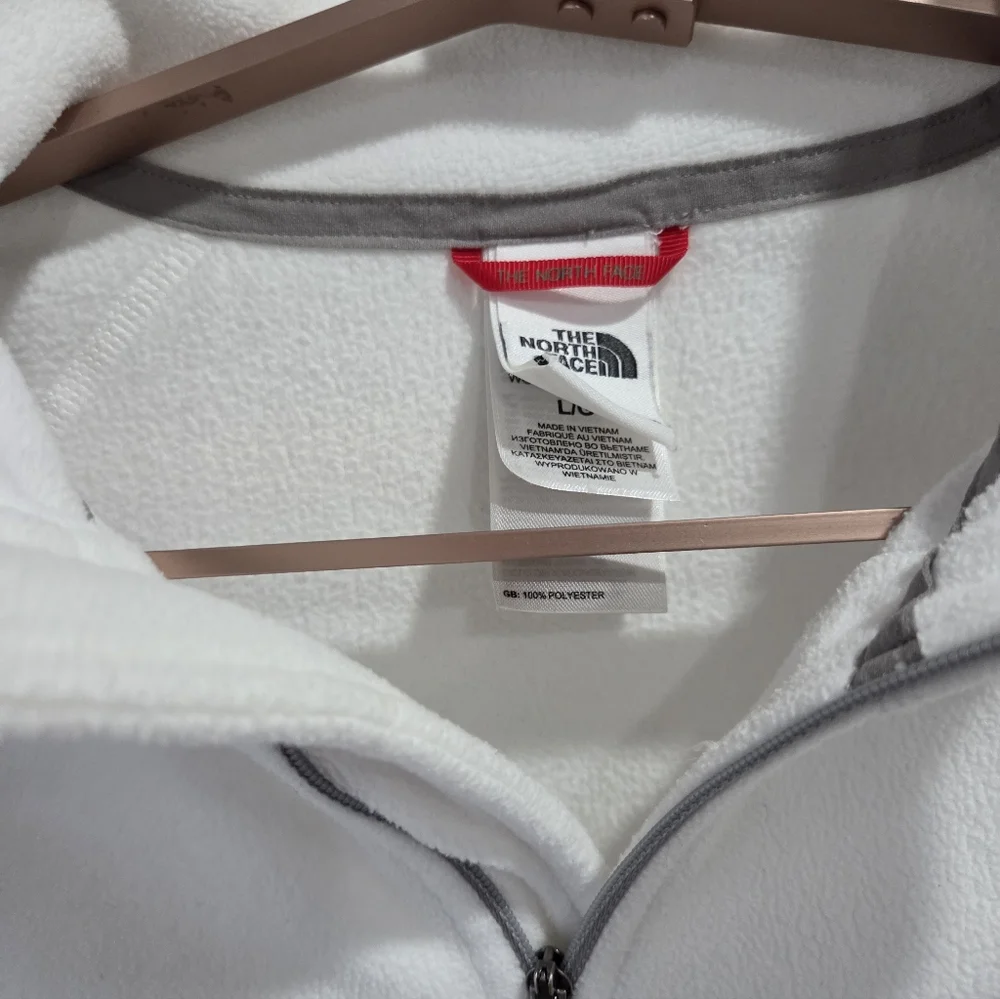 The North Face White Quarter-Zip Fleece Sz.L Women's